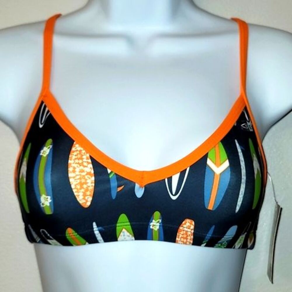 NWT EQ Swimwear Passion Bikini Top Surfboard Print Size XS - Picture 3 of 7